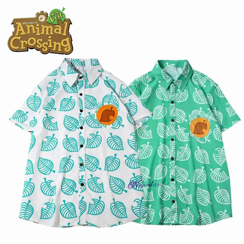 Animal Crossing New Horizons Leaf Tom Nook Cosplay Shirt Uomo Donna Anime Gaming T-Shirt Manica Corta Costume T Shirt Adult Kids