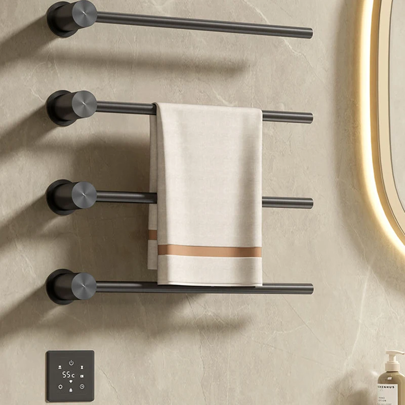 อุปกรณ์ห้องน้ำ ราวแขวนผ้าเช็ดตัวไฟฟ้าติดผนังสุดหรู อุณหภูมิและเวลาควบคุม บ้านอัจฉริยะ ราวแขวนผ้าเช็ดตัวอุ่น ที่อุ่นผ้าขนหนู 1