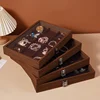Walnut Wood Storage Box With Lid For Jewelry And Accessories Storing Bracelets Necklaces Rings Earrings Organizer Box 4