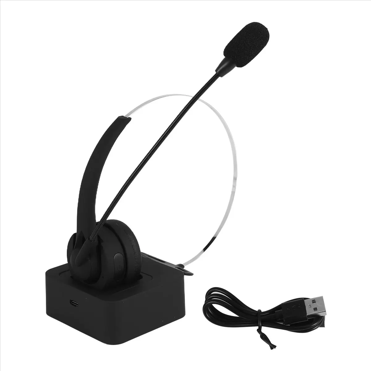 Y23A 무선 블루투스 헤드셋(마이크 포함), 충전 베이스, PC 및 노트북용 하이파이 노이즈 캔슬링 헤드폰