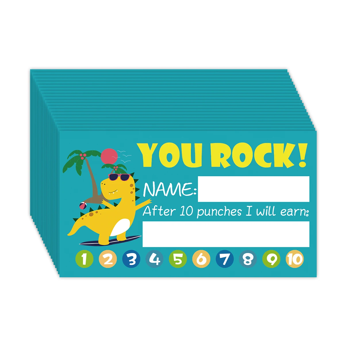 كارتون مكافأة حافز لكمة بطاقات ، مناسبة للأطفال ،...