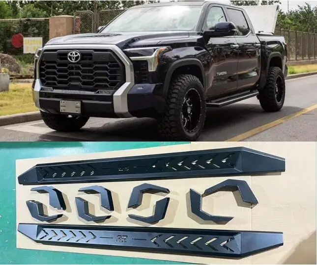 For Toyota Tundra 2022 2025 Black Stainless Steel Car Running Board