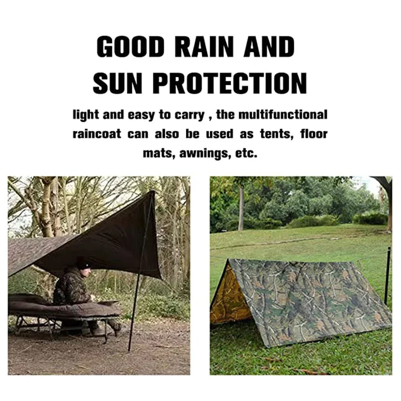 Raincoat Poncho VILEAD Poly Tactical Military Waterproof Outdoor
