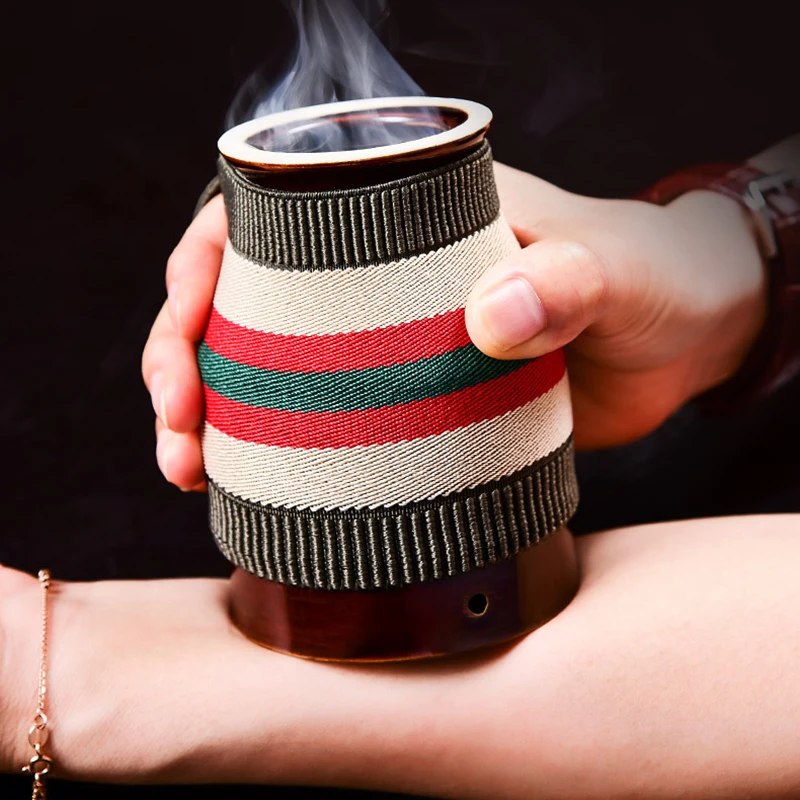 Hand Holding Moxibustion Scraping Pot High Quality Ceramic Material Moxa Stick Burner Cup Warm Compress Acupunture Therapy buddha hand and teapot backflow incense burner smoke waterfall incense holder ceramic aromatherapy censer