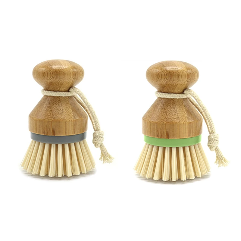 

2 Pack Kitchen Cleaning Brush,Detachable Bamboo Dish Brush For Cleaning Of Pots, Pans, Dishes, Sink And Vegetables Easy To Use