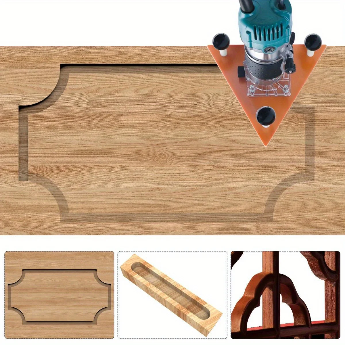 Holzbearbeitung Fräsen Nut Balance Board Flip Plate - Trimmen Maschine Router Basis Dreieckige Platte zum Schlitzen und Anfasen – Detail 2