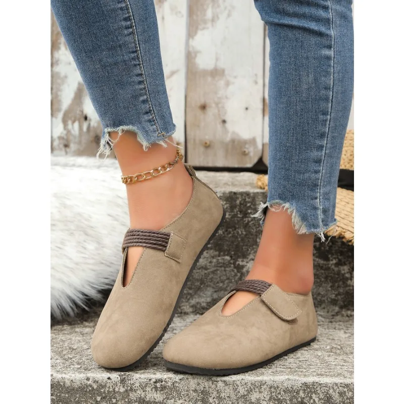 Casual Flat Shoes Round Toe Shallow Women's Loafers Autumn Retro Comfort Soft Sole Single Shoes Versatile Female Shoes Zapatos