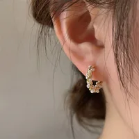 2024 Korean New Simple Temperament Circle Pearl Earrings Fashion Small Versatile Earrings Women's Jewelry - Image 3