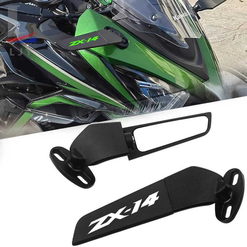 가와사키 닌자 ZX14 ZX14R 용 ZX-14 ZX-14R 오토바이 CNC 백미러 고정 날개