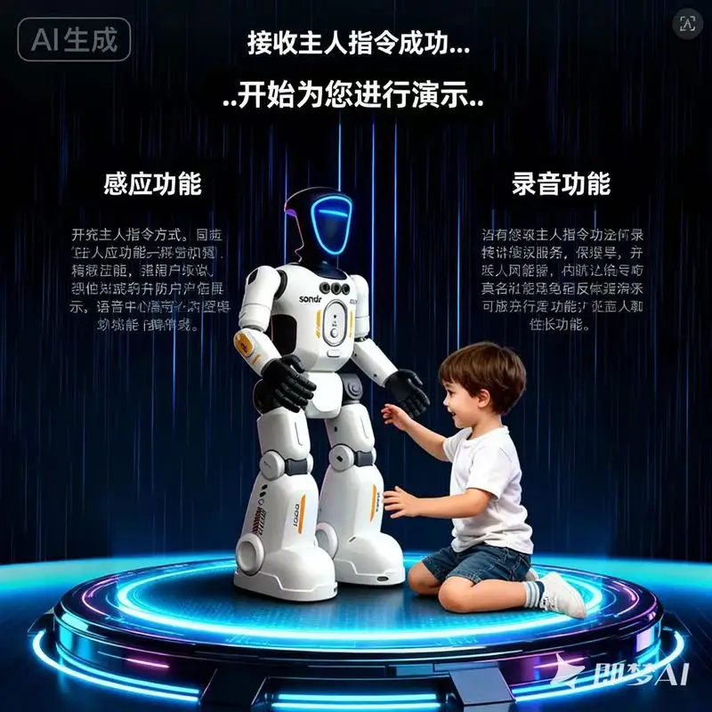 Robot Bionico Interattivo Yearoo con Controllo Gestuale, Programmabile, con Sensore AI, Canta e Balla, Giocattolo Educativo per Bambini - immagine 3