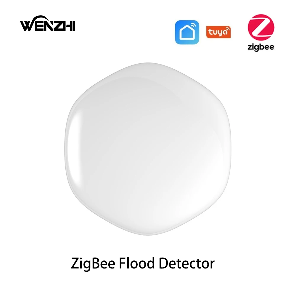 ZigBee Water Leakage Sensor Flood Detector Home Alarm System Security Protection Tuya Smart Life Leak Alert Overflow Waterproof smart zigbee gas leakage detector combustible sensor tuya smart home security alarm system smart life tuya app compatible remote