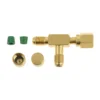 1Pc 1/4'' Valves Core Tee Adapter With Swivel Connector for Gauge Deep Vacuum Pump Manifold 4