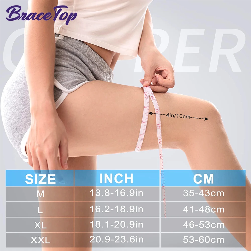 BraceTop Copper Knee Brace Sleeve for Unisex Arthritis Pain Relief & Support Compression Knee Sleeve for Pain MCL ACL 1 PC