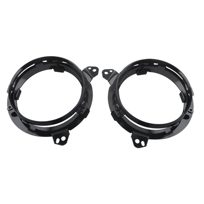 2018-2024 Jeep Wrangler JL 조정 헤드 라이트 브래킷 교체 용 7 인치 원형 헤드 라이트 장착 브래킷 검정색