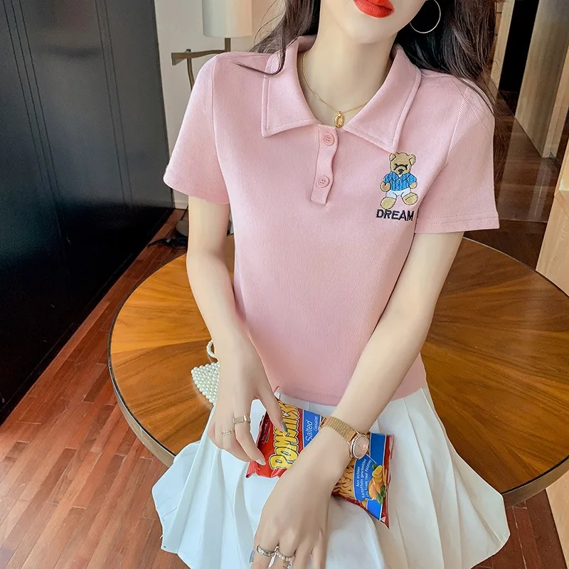 New golf wear ladies summer short sleeves women summer short sleeves slim and breathable