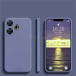 Liquid Silicone Rubber Phone Protector Case - Sleek and Durable Cover for POCO M6 4G (Lavender Grey)