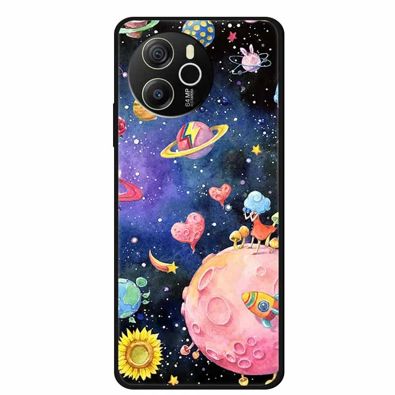 Cartoon Black Silicone Soft TPU Phone Cover - Protective Case