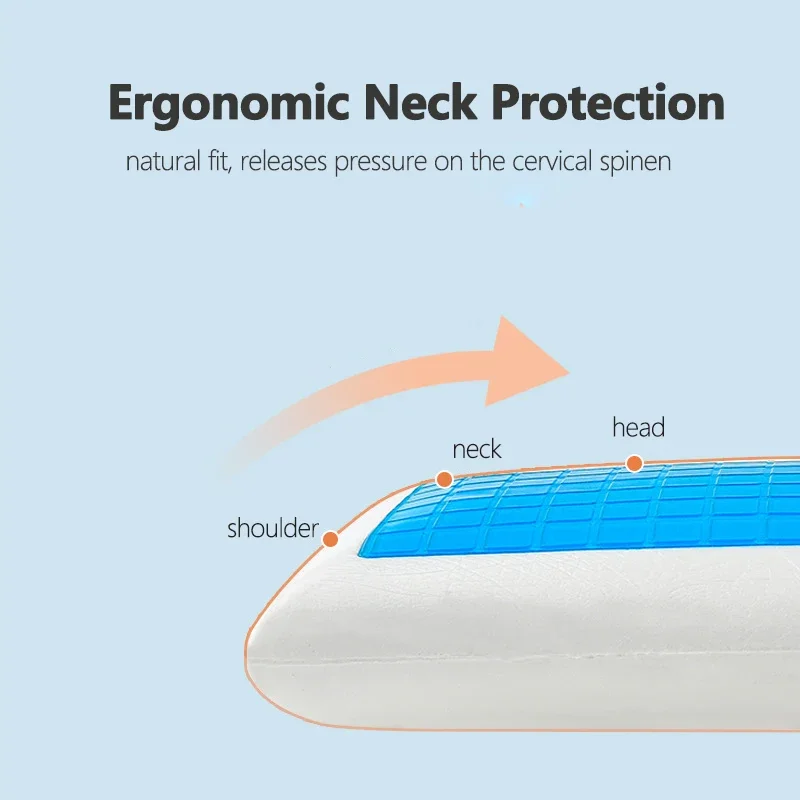 Memory Foam Pillow Long Lasting Comfort Premium Gel Cooling Pillow Cool Pillows for Sleeping Gel Pillow Pillows Memory Foam 4