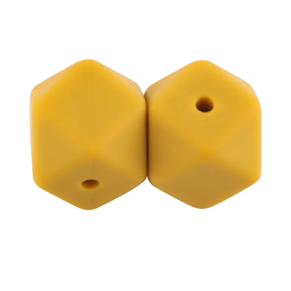 Set of 10 Pearl Hexagon Silicone Beads