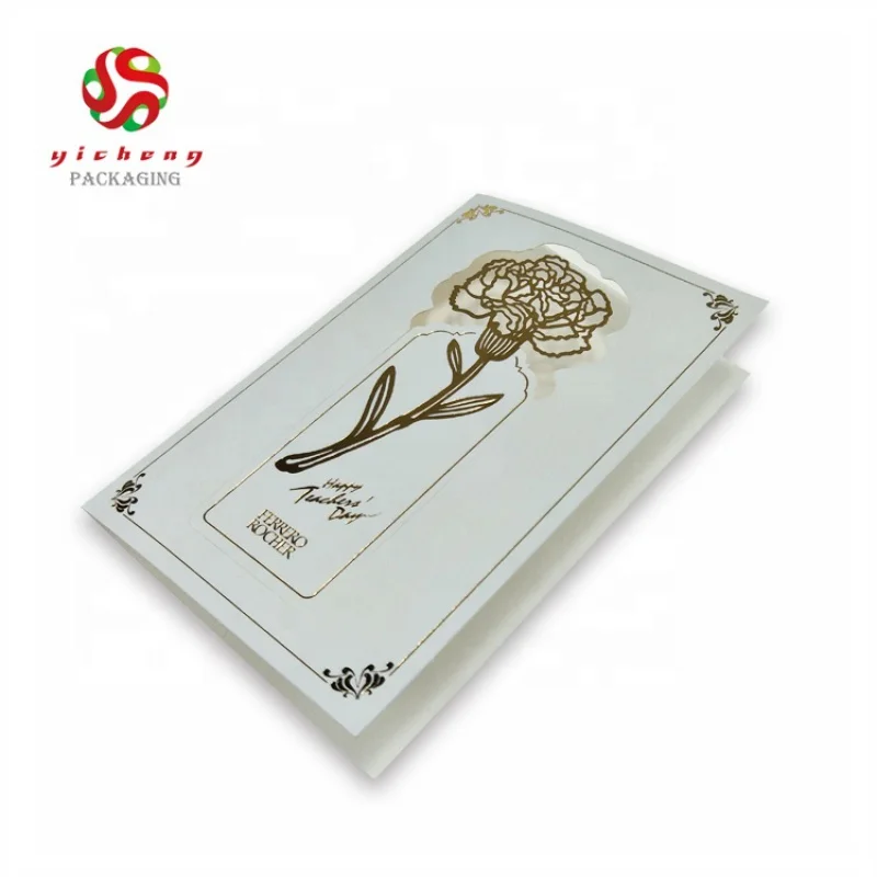 

Elegant Gold Silver Foil Emboss Finishing High End Gift Card White Paper Custom Business Printing Card