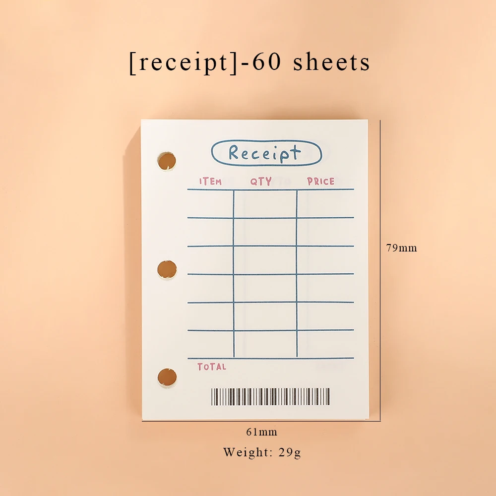 receipt 60sheets