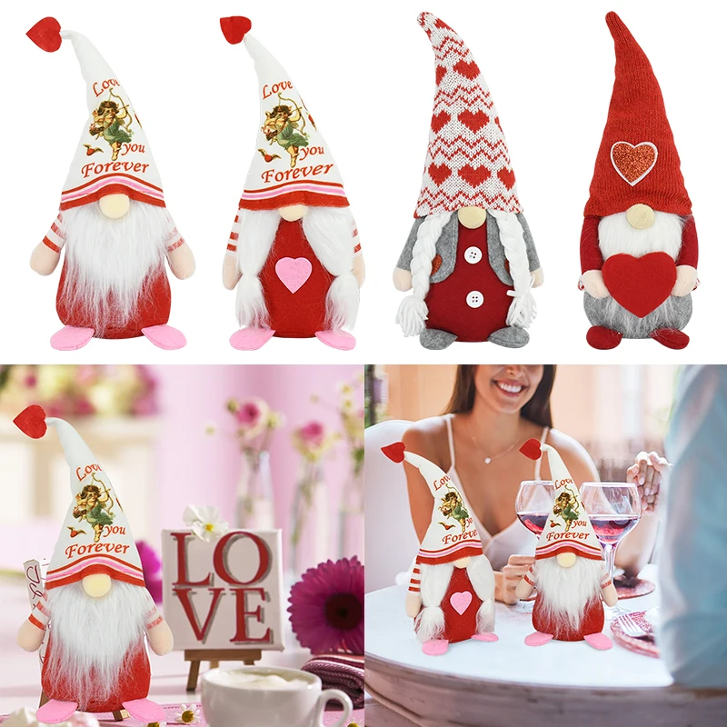 

Valentine's Day Faceless Doll Love Heart Dwarf Doll Gnome Man Ornaments Valentines Day Anniversary Gifts Wedding Home Decoration