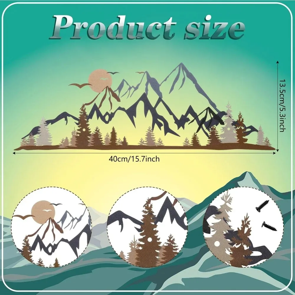 Metal Art Rustic Mountain Range 3