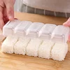 5 Holes Sushi Mold Plastic Sushi Maker Handmade DIY Rice Ball Non Stick Press Storage Box Rice Form Bento Kitchen Cooking Tools
