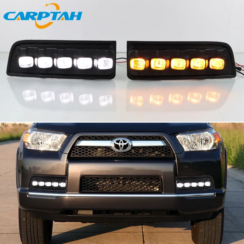 

LED Daytime Running Light For Toyota 4Runner 2010-2013 N28 4 Runner 12V Yellow Turn Signal Indicator Light Bumper Lamp LED DRL