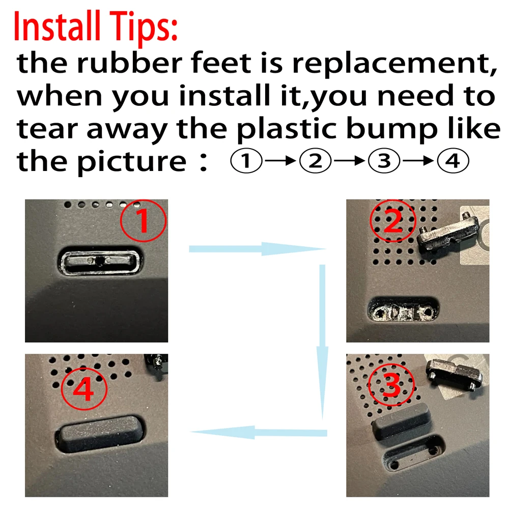 Gintai Rubber Foot Strips Tampons Lot De 4 Bandes De Pied Patins En Caoutchouc De Rechange Pour Lenovo Thinkpad T460S 20F9 20FA Thinkpad T470S 20HF 20HG 20JS 20JT Noir
