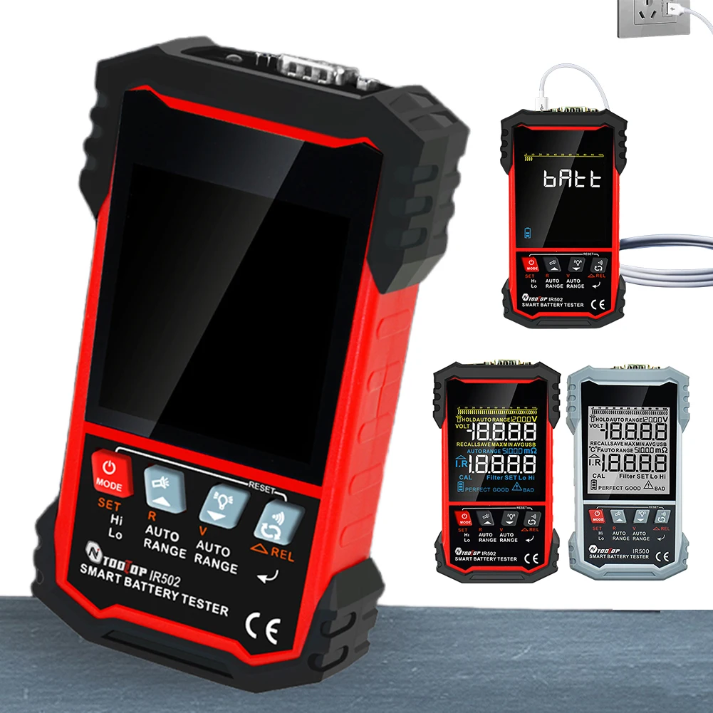 리튬 니켈 카드뮴 배터리 내부 저항 계량기, 교정 가능, 4 선 테스트 도구, IR500, IR502, 120V, 0.000mw-500w