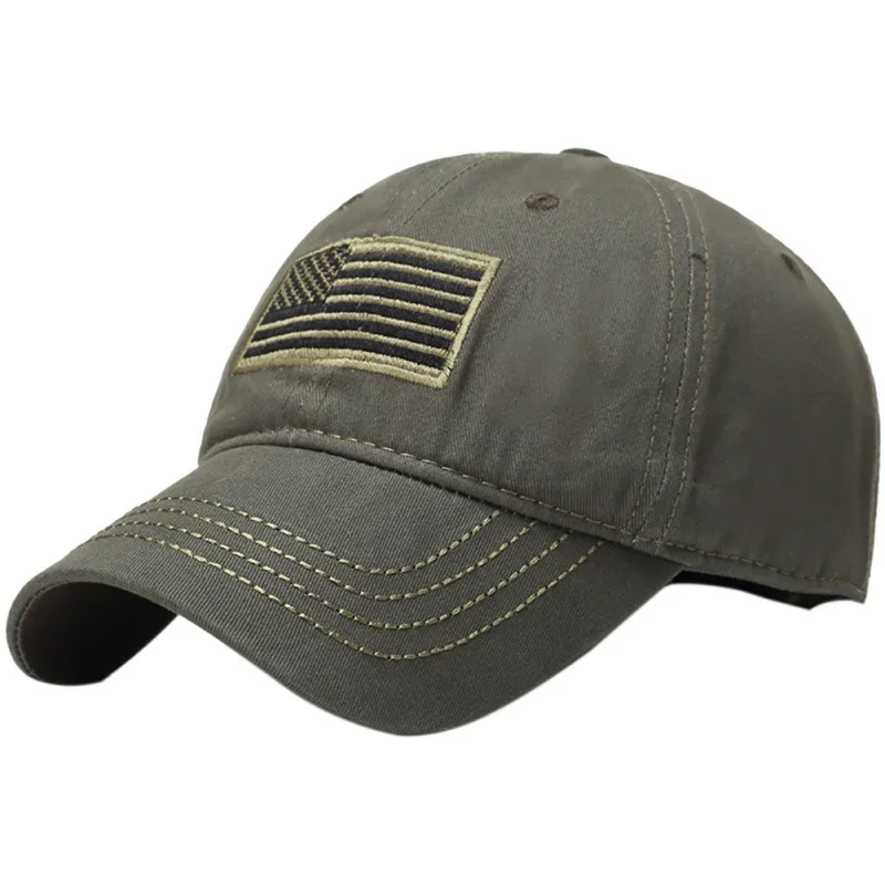 Men Women Hunting Cap Flag Embroidered Outdoor Sunshade Strapback Fishing Camping Hats
