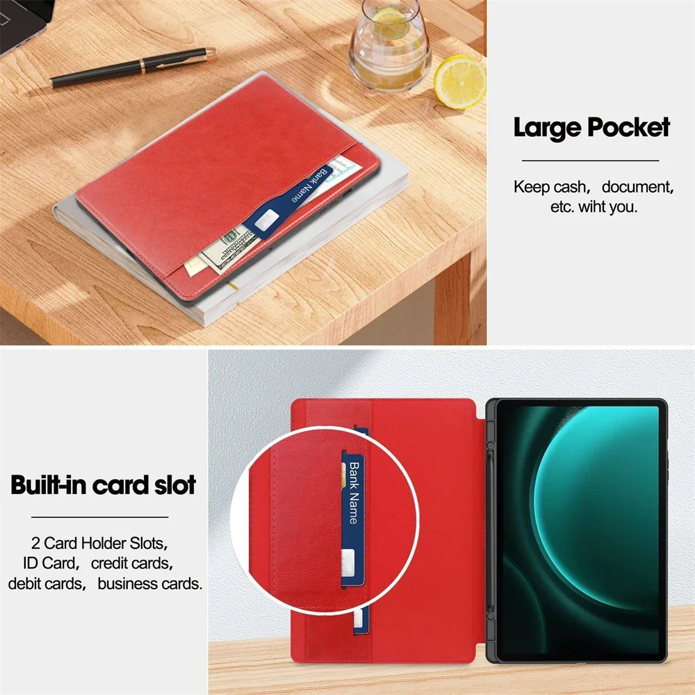 Premium Tablet Cover with S Pen Holder and Smart Features - 12.4 inch