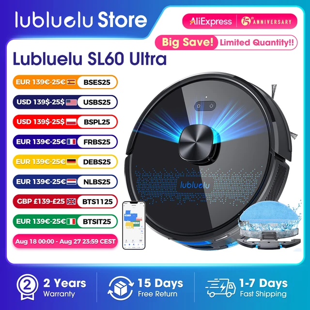 Lubluelu 5000Pa Suction Power Robotic Vacuum Cleaner Self-Charging Anti-Siphon 5 Maps 24 No-Go Zones for Pet Hard Floor Cleaning 1