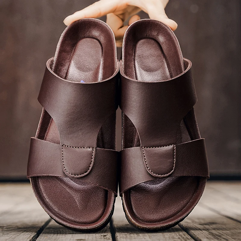 Men's Summer Cork Clogs, Anti-slip Casual Outdoor Slides_voghion.com