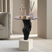 Creative Home Furnishing Hotel Living Room Floor Decorations Drinking Water Horse Head Statue Storage Small Table Ornament 1