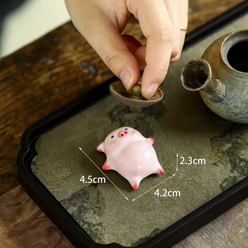 1pc Bubbling Tea Pet Piggy Cartoon Ceramic Tea Cup Little Pig Spit Bubbles Water Mug Funny Gift Home Decoration Tea Accessories