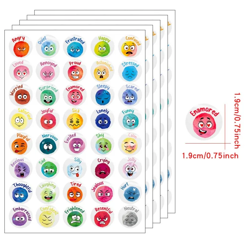 200개 얼굴 감정 스티커 재미있는 기분 스티커 학생을 위한 감정 지원 스티커, 다채로운 계정 스티커.