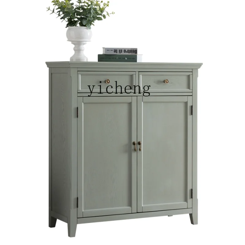 

ZC Solid Wood Home Doorway Shoe Cabinet Home Entrance Cabinet Home Partition Hall Cabinet Large Capacity