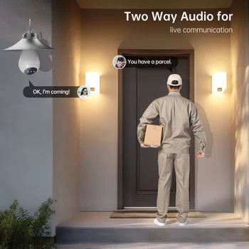 JOOAN 3MP IP Camera 2.4G Wifi E27 Bulb Surveillance Camera Smart Home AI Tracking Security Baby Monitor Wireless CCTV Camera 3