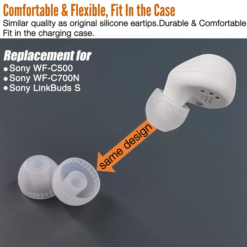 Eartips Replacement for Sony WF-C500 / WF-C700N / LinkBuds S Earbuds Earpad