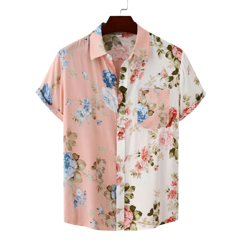 Luxury Hawaiian High Quality Men's Cotton Shirt Man T-shirt Shirts and Blouses Fashion Clothing Social T-shirts Free Shipping