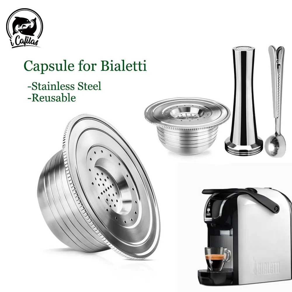 Icafilas Reusbale Coffee Capsule Per Bialetti 3A-C273E Machine Brikka Espresso Cup Cialde Filtranti Riutilizzabili In Acciaio Inossidabile