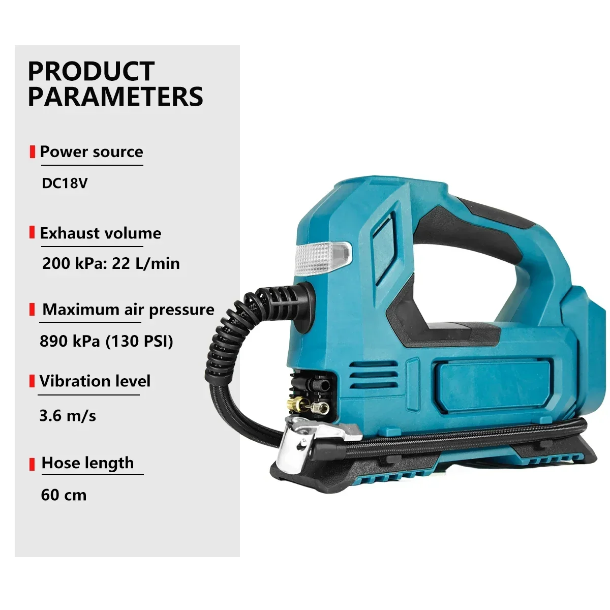 Electric Air Pump Portable Powered Cordless For Car Bicycle Tires Balls For Makita 18V Battery