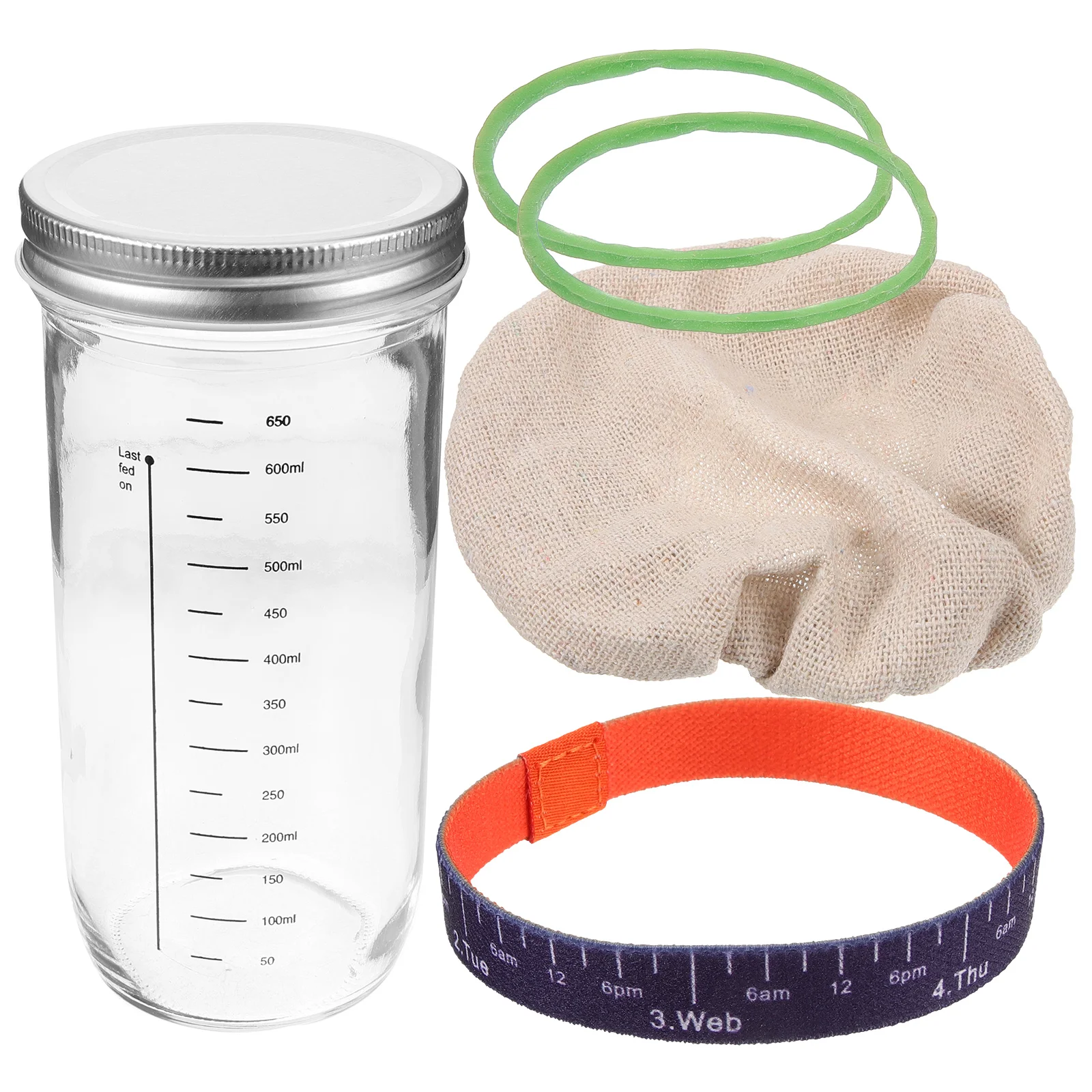 

1 Set of Glass Sourdough Starter Jar Glass Storage Bottle Glass Jam Bottle Honey Jar Container