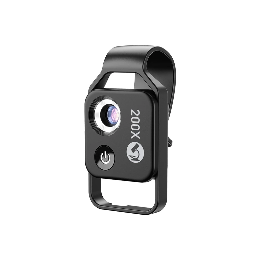 

200X Phone Mini Pocket Microscope with CPL and LED Light ,Portable Digital Microscope Camera for Smartphone-Black
