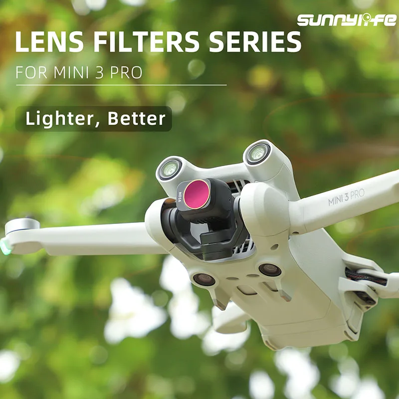 Quatre filtres ND/PL de différentes densités pour DJI Mini 3 Pro, permettant de contrôler la lumière et les reflets.