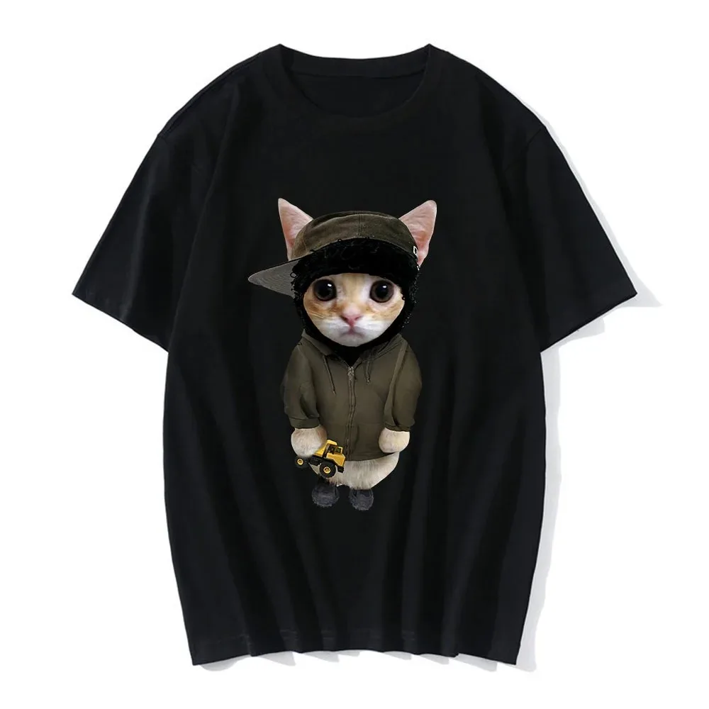 

Interesting El Gato Memory Sad Crying Cat Print Women's Casual T-shirt Summer Harajuku T-shirt Casual Fashion T-shirt