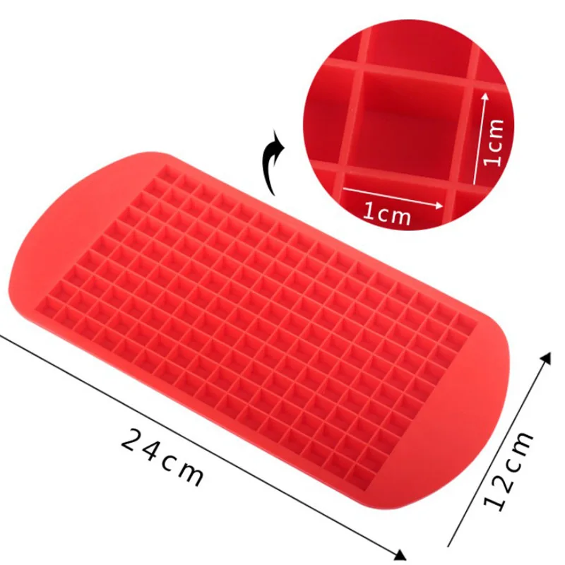 Ice Mold Food Grade 23x12x1.3cm 160 Cavity Silicone Bar Ice Cube Tray Mini Ice Cubes Small Square Mold Maker Kitchen Accessories