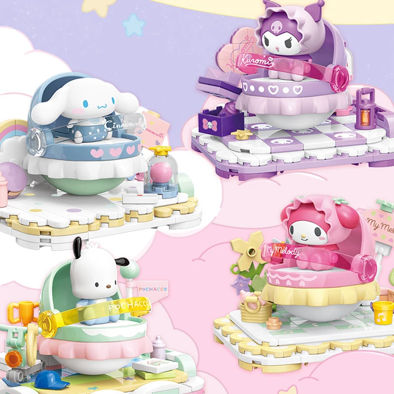 

Sanrios шейкер блоки аниме Cinnamoroll фигурка Kuromi головоломка Сборка строительные блоки для снятия стресса украшения детская игрушка подарок